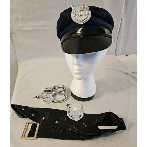 Classy COP Halloween Costume WOMENS Lady Police Officer, Handcuffs, Badge, Hat - Picture 5 of 13